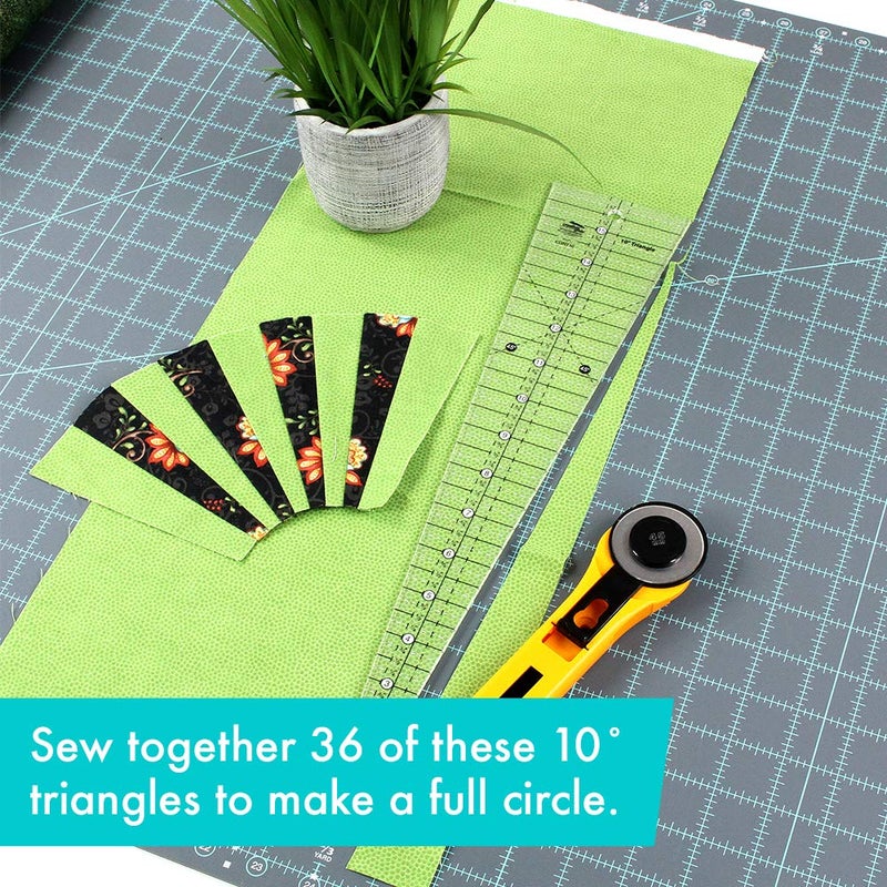 Creative Grids 10 Degree Triangle Ruler â€“ CGRT10 â€“ Made in USA, 3-1/4in x 16in, Non-Slip Grip Acrylic Quilting, Sewing, Crafting, Patchwork Ruler & Template - Image 5